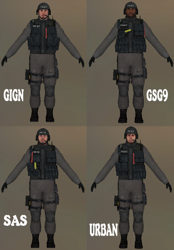 Пак серверных скинов CT «SWAT»